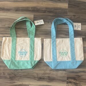 NWT Set of 2 Trader Joe’s Mini Canvas Totes